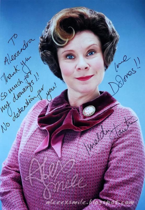 Imelda Stauton Autograf Dolores Umbridge Alex Smile.jpg